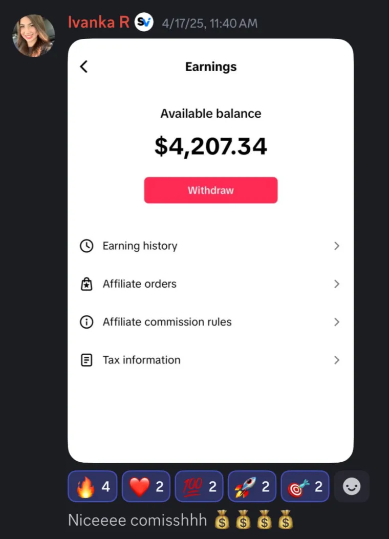 Creator win shared in the Stay Viral community